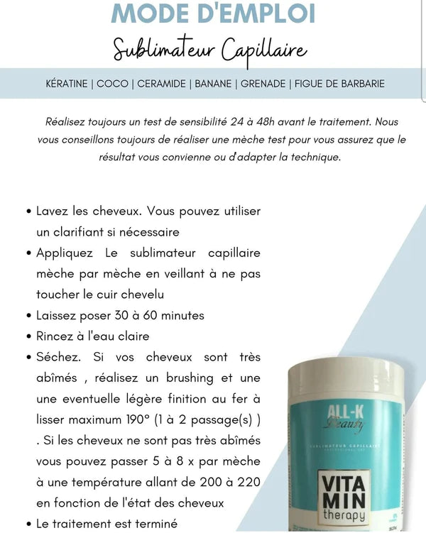 Lote 10x 1 kg Sublimador capilar - Vitaminoterapia - All-K Beauty - botox