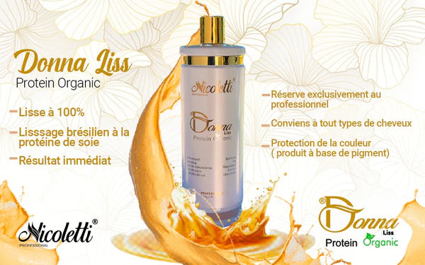 Pack PRO 1 Litro Nicoletti - Donna Liss - Alisado proteinado con tanino + plancha de pelo alisado extrem