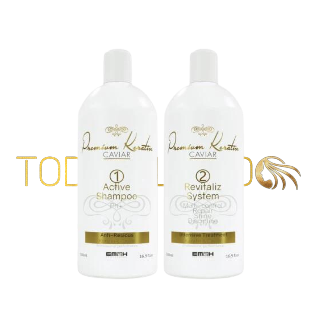 Kit 1 Litro Premium Kératine Caviar - Em2h